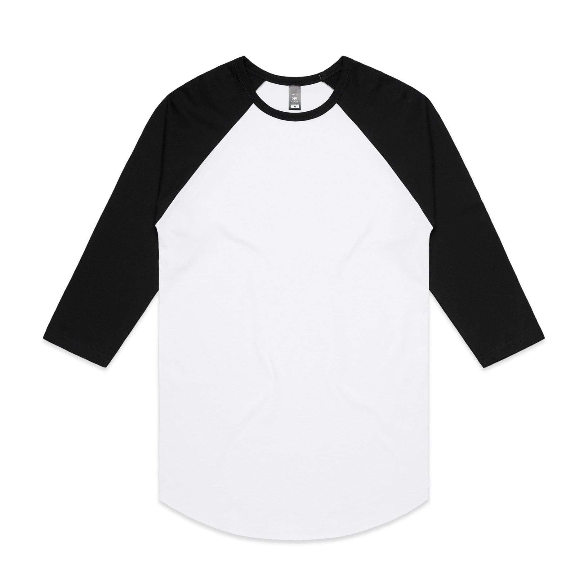 As Colour Men's raglan tee 5012 Casual Wear As Colour WHITE/BLACK XSM 